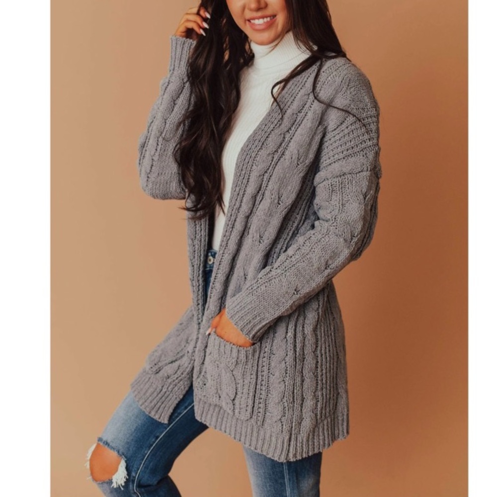 Chunky cable knit cardigan